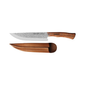 CUCHILLO PARA CARNE NÔMADE RELIEVE 20CM CON ESTUCHE DE CUERO BLACK RANCH TRAMONTINA
