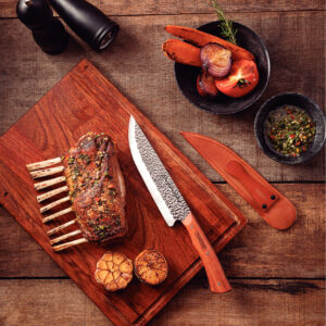 Alternative view of CUCHILLO PARA CARNE NÔMADE RELIEVE 20CM CON ESTUCHE DE CUERO BLACK RANCH TRAMONTINA